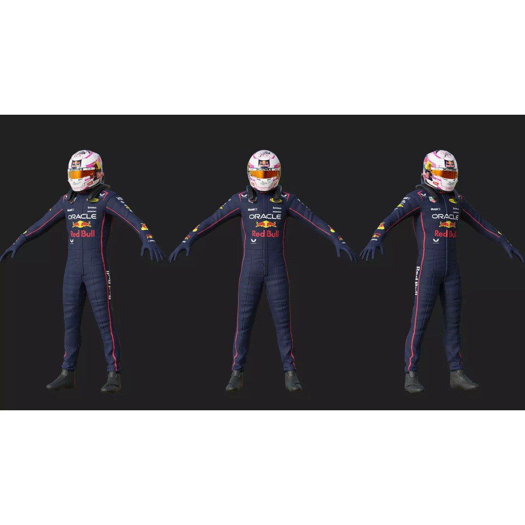 Red Bull Suit 2025 3D Model – High Detail Game-Ready Asset, FBX, Blender - View 4