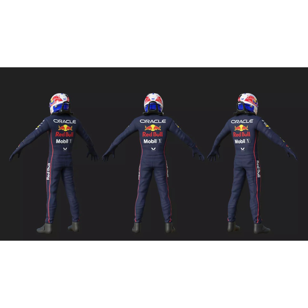 Red Bull Suit 2025 3D Model – High Detail Game-Ready Asset, FBX, Blender - View 7