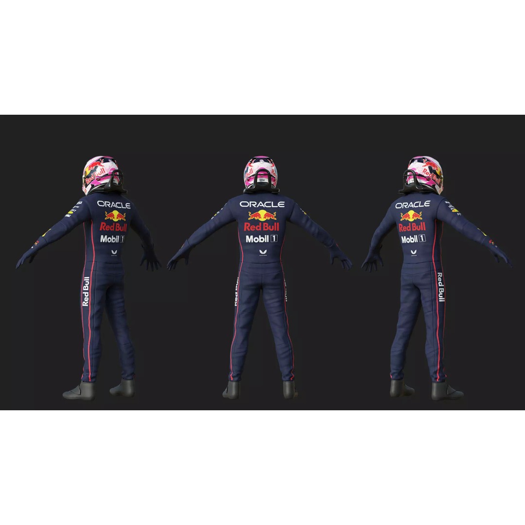Red Bull Suit 2025 3D Model – High Detail Game-Ready Asset, FBX, Blender - View 8