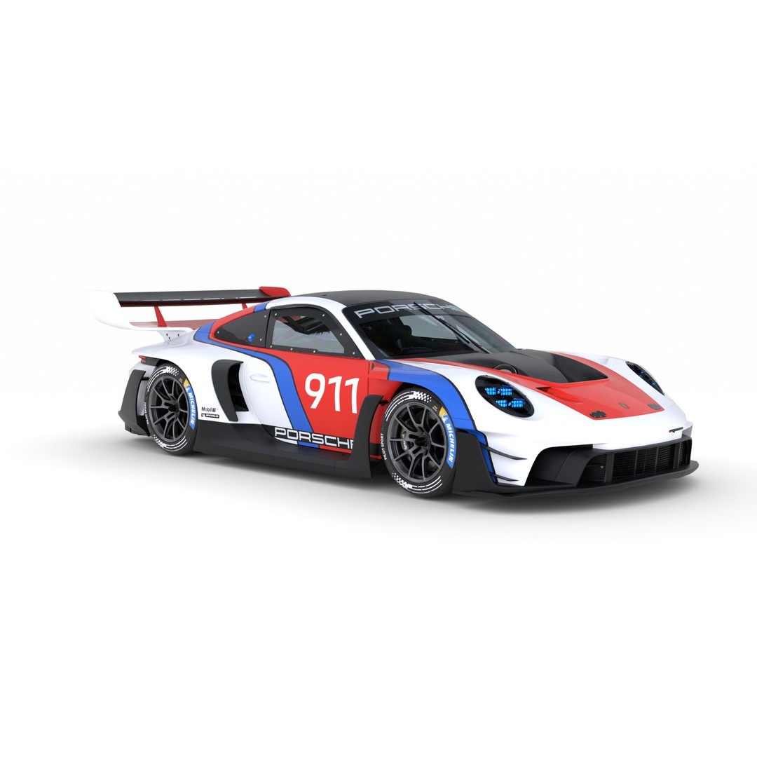 Porsche 911 GT3 R Rennsport 2023 3D Model – High Poly PBR Asset, FBX - View 11
