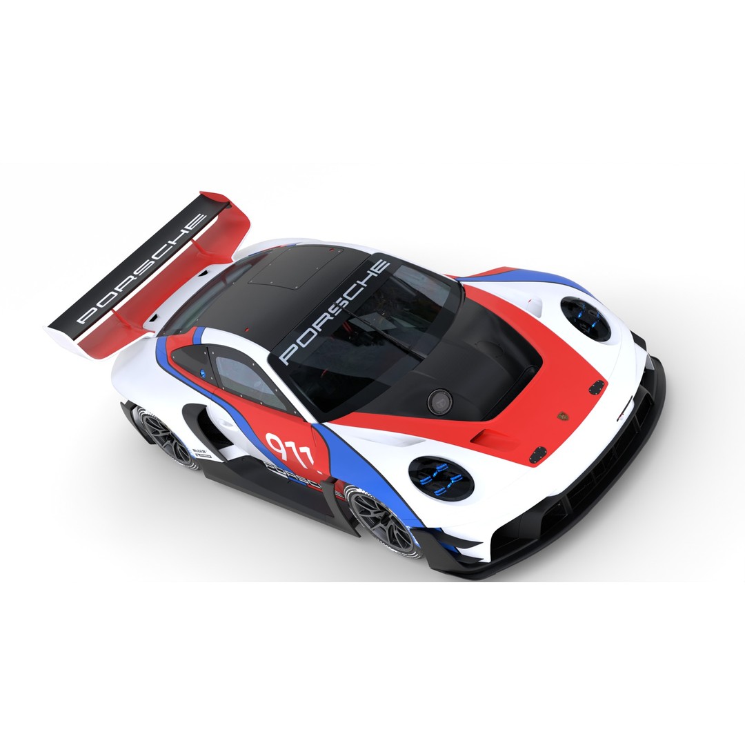 Porsche 911 GT3 R Rennsport 2023 3D Model – High Poly PBR Asset, FBX - View 12