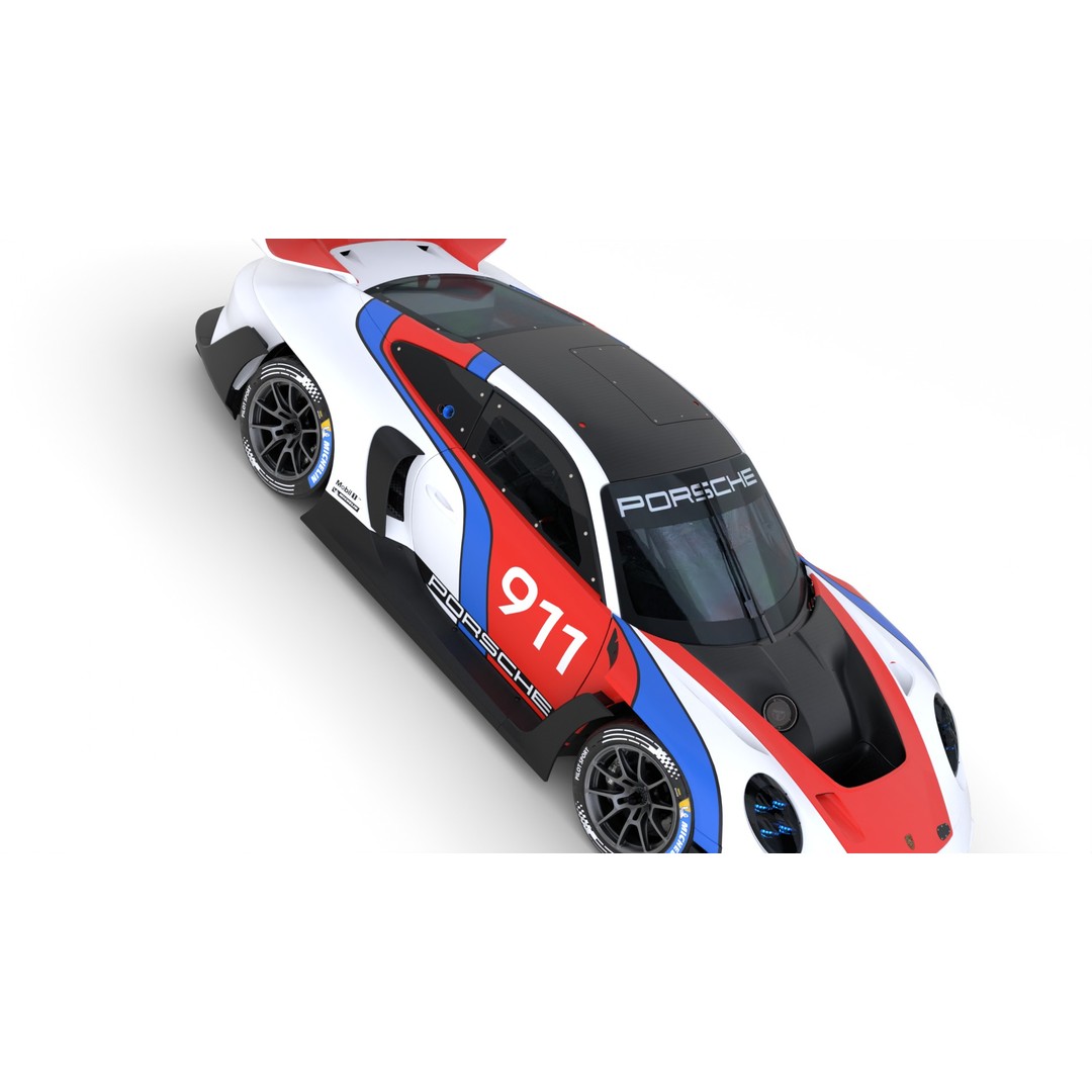Porsche 911 GT3 R Rennsport 2023 3D Model – High Poly PBR Asset, FBX - View 13