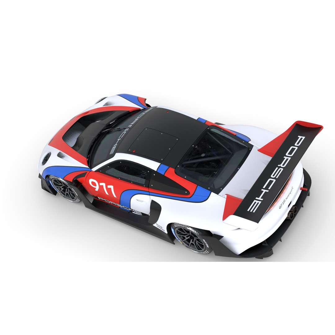 Porsche 911 GT3 R Rennsport 2023 3D Model – High Poly PBR Asset, FBX - View 14