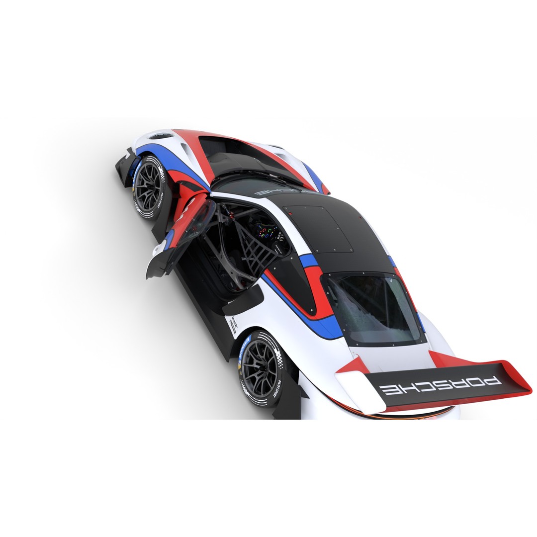 Porsche 911 GT3 R Rennsport 2023 3D Model – High Poly PBR Asset, FBX - View 15