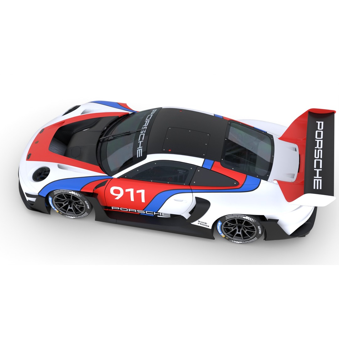 Porsche 911 GT3 R Rennsport 2023 3D Model – High Poly PBR Asset, FBX - View 17