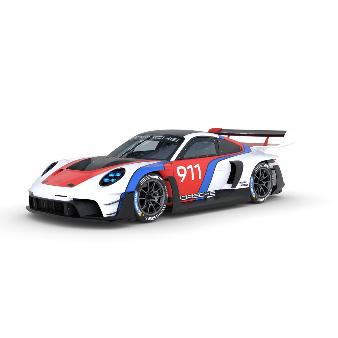 Porsche 911 GT3 R Rennsport 2023 3D Model – High Poly PBR Asset, FBX - View 3