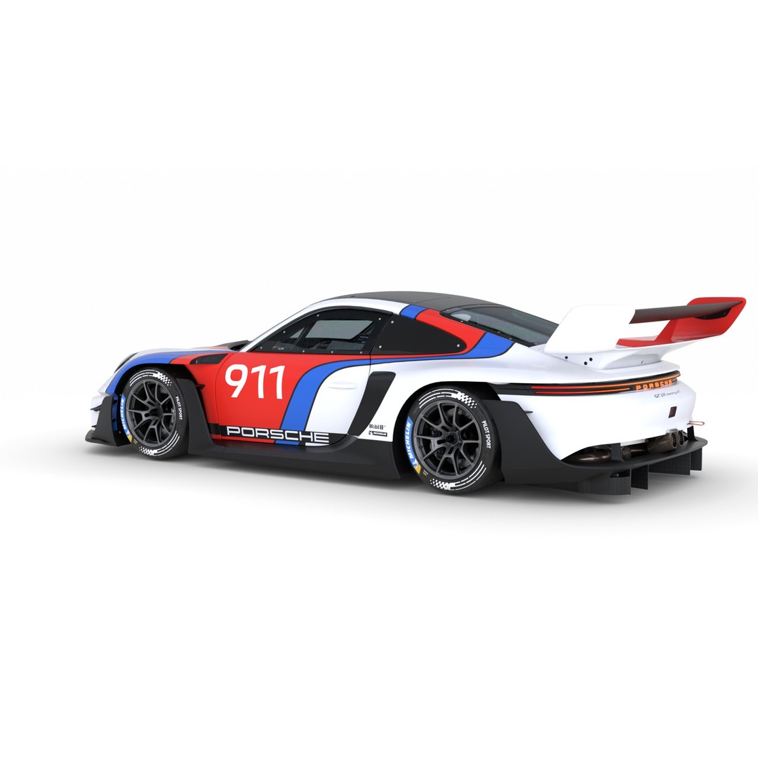 Porsche 911 GT3 R Rennsport 2023 3D Model – High Poly PBR Asset, FBX - View 7