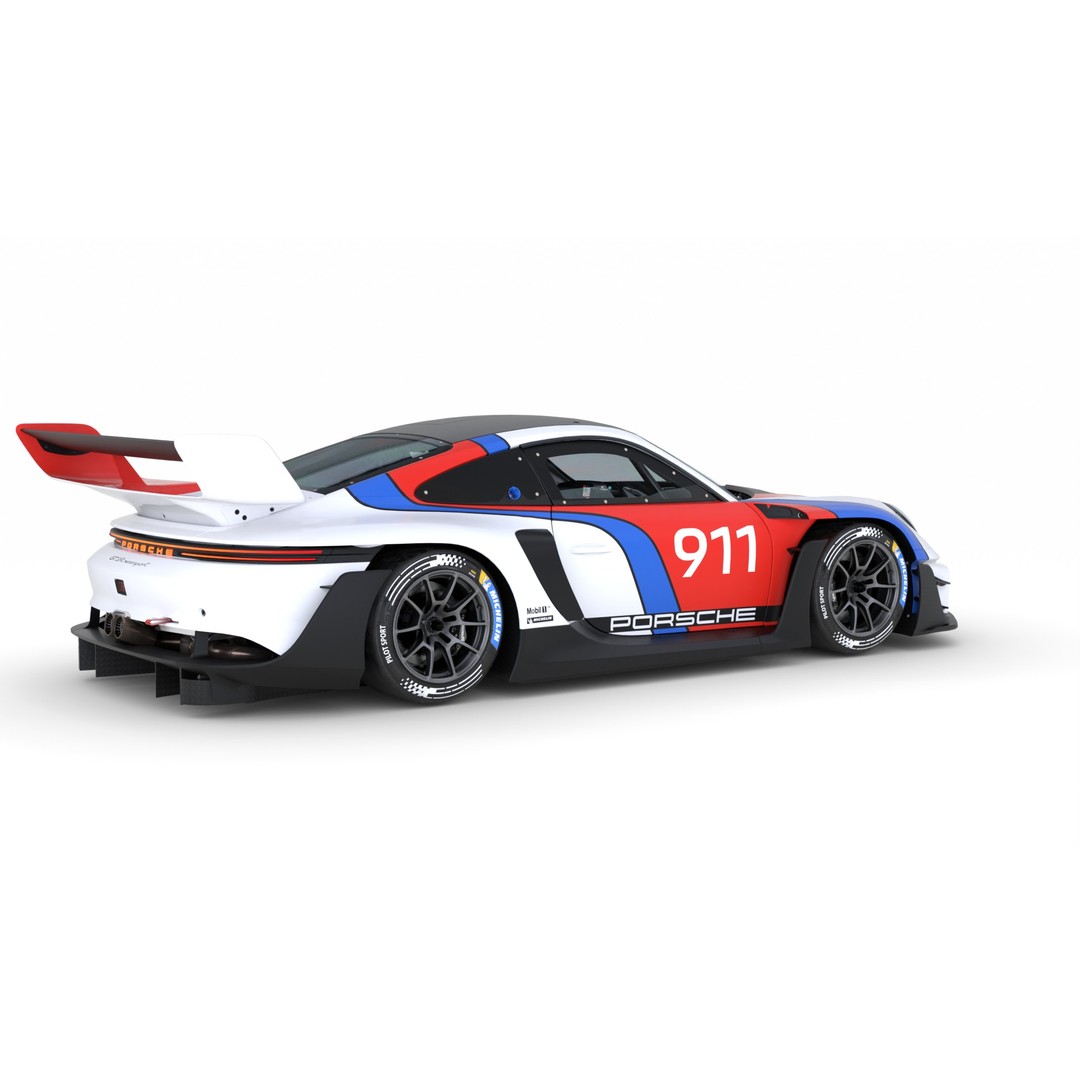 Porsche 911 GT3 R Rennsport 2023 3D Model – High Poly PBR Asset, FBX - View 8