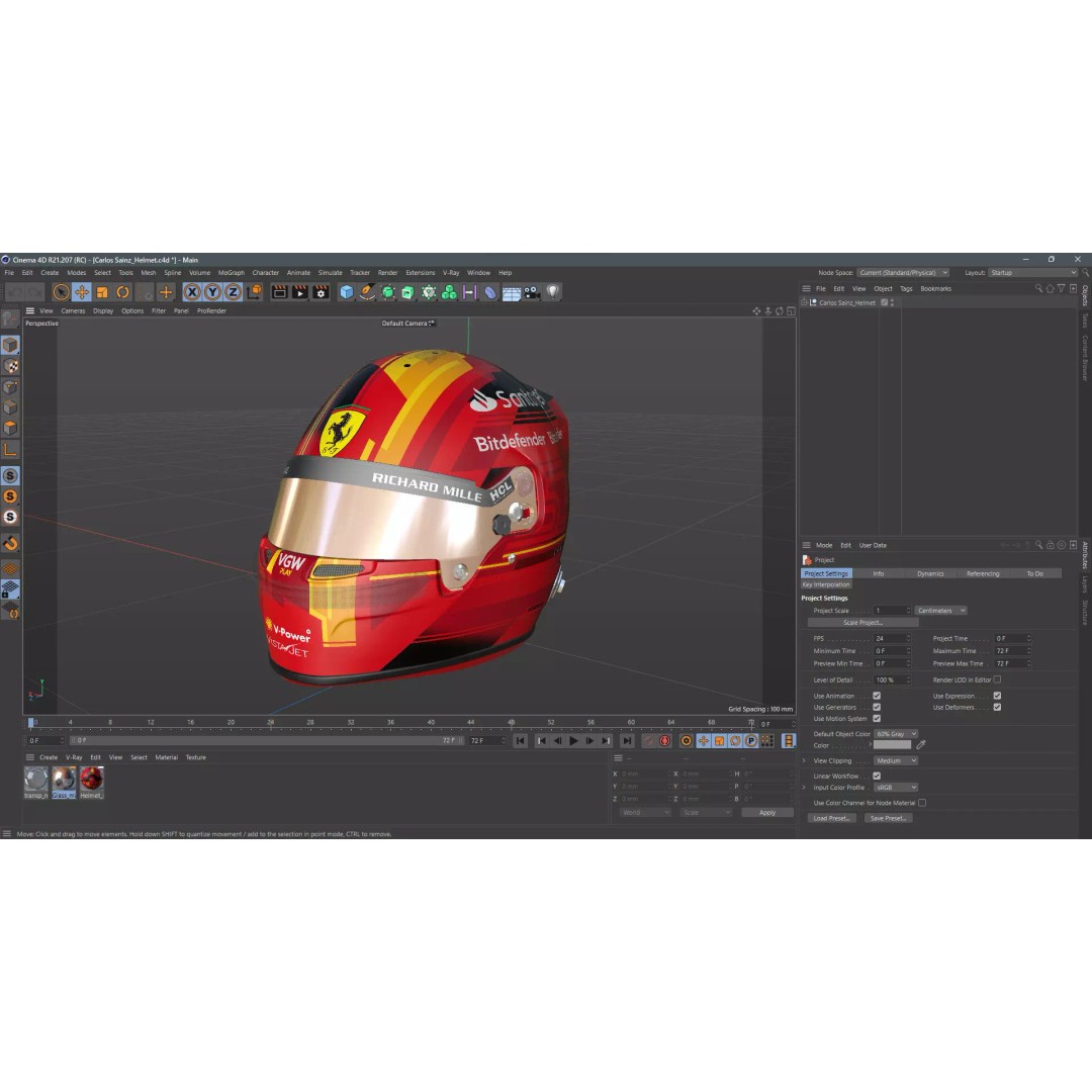 Ferrari 2023 Helmet 3D Model – High Detail PBR Asset, FBX, OBJ - View 25