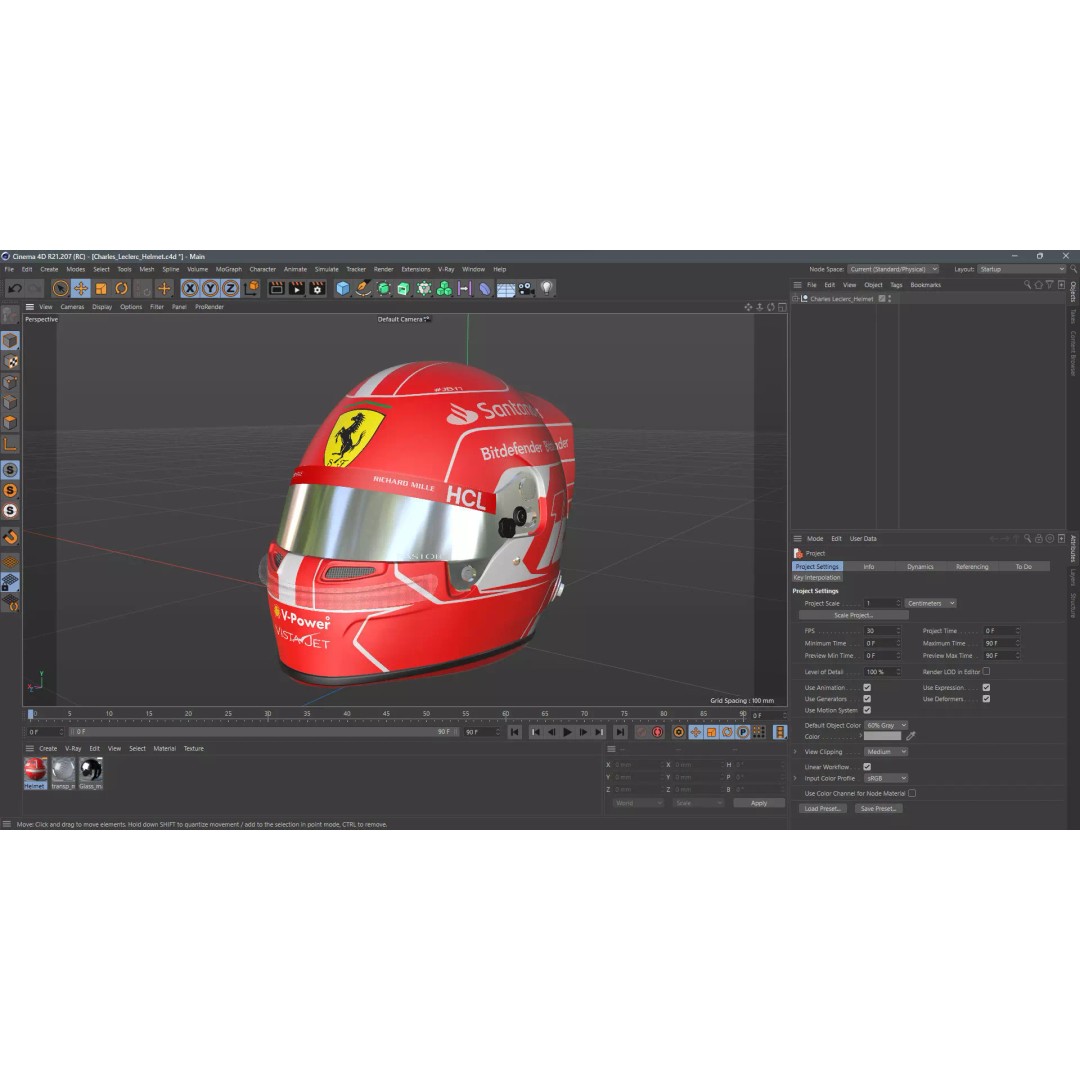 Ferrari 2023 Helmet 3D Model – High Detail PBR Asset, FBX, OBJ - View 26