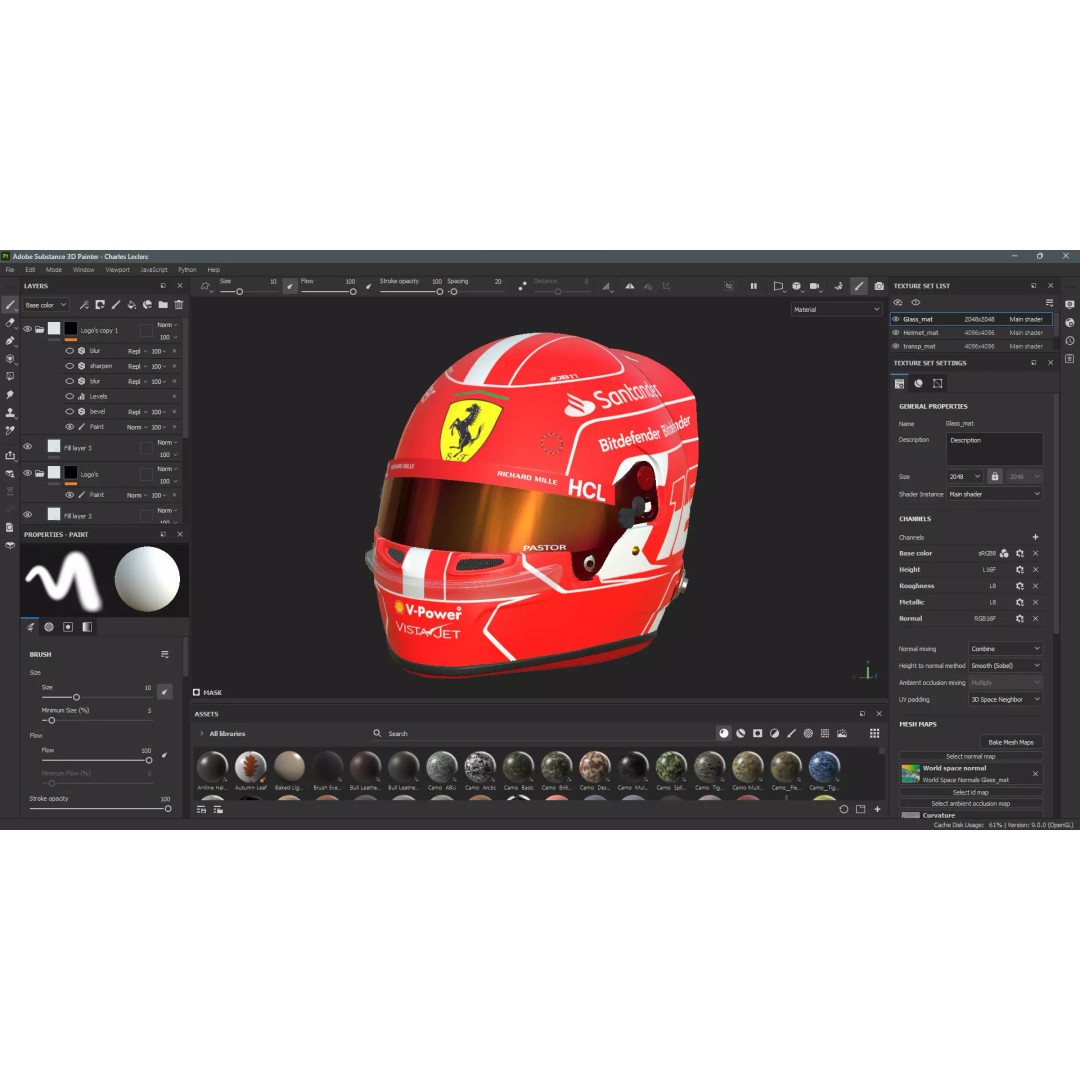 Ferrari 2023 Helmet 3D Model – High Detail PBR Asset, FBX, OBJ - View 28