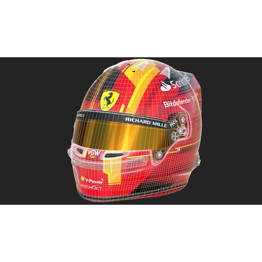Ferrari 2023 Helmet 3D Model – High Detail PBR Asset, FBX, OBJ - View 29