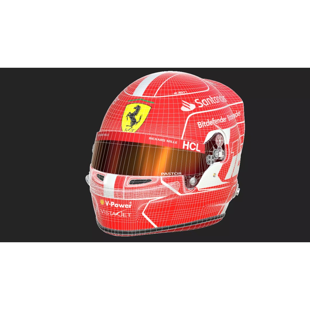Ferrari 2023 Helmet 3D Model – High Detail PBR Asset, FBX, OBJ - View 31