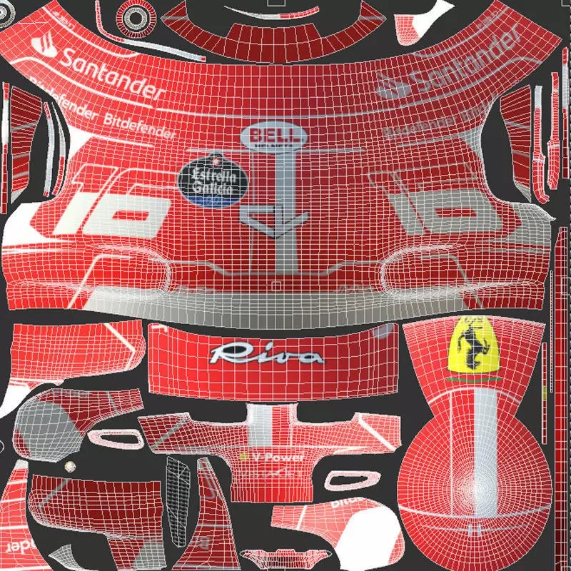 Ferrari 2023 Helmet 3D Model – High Detail PBR Asset, FBX, OBJ - View 35