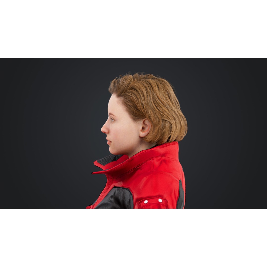Female Skier 3D Model – Rigged Low-Poly Character for Animation - View 18