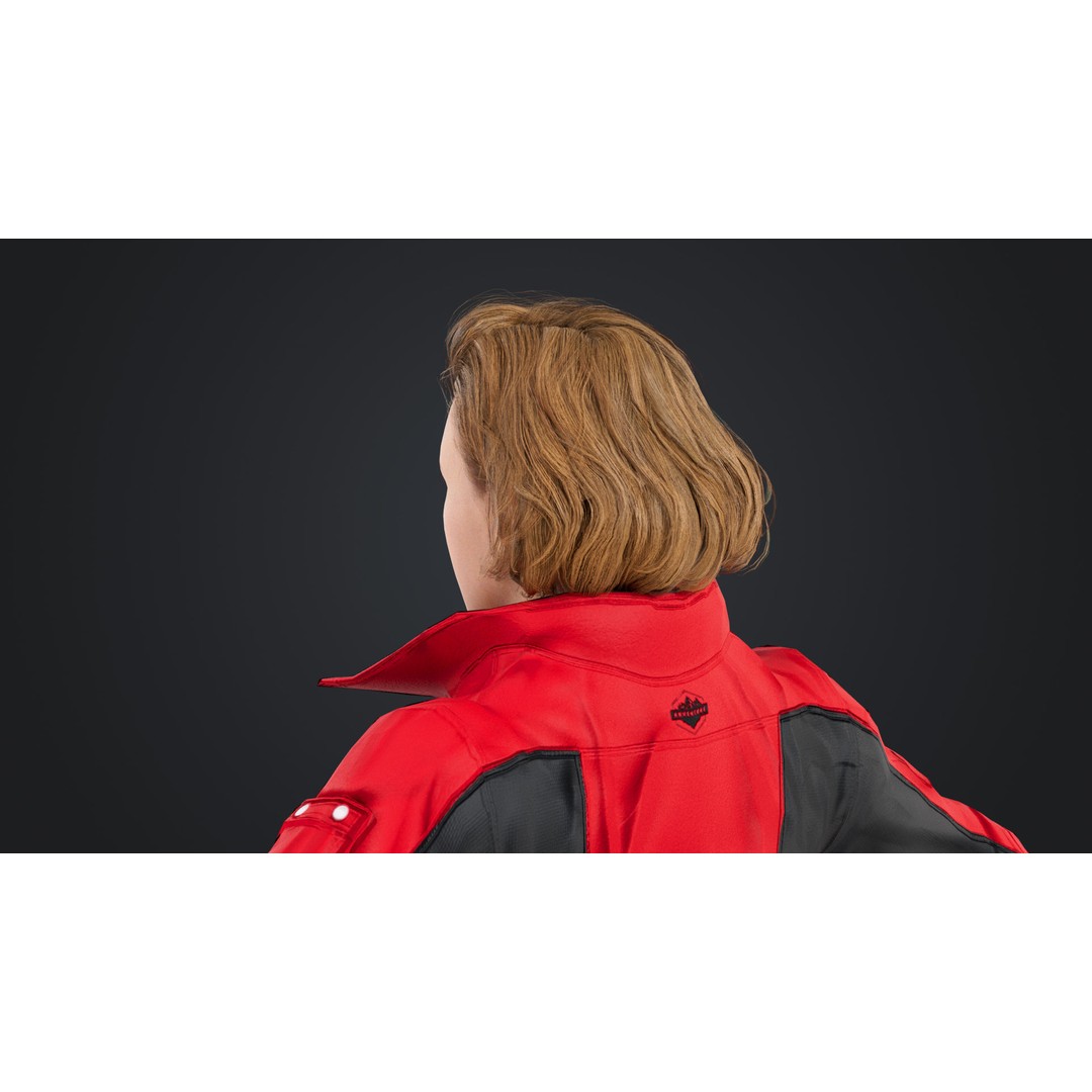 Female Skier 3D Model – Rigged Low-Poly Character for Animation - View 19