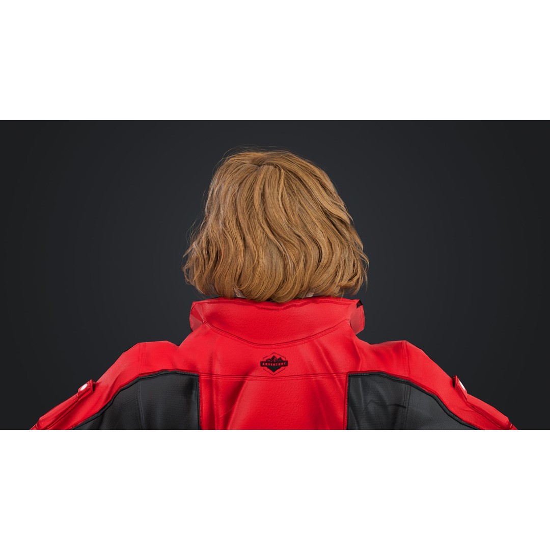 Female Skier 3D Model – Rigged Low-Poly Character for Animation - View 20