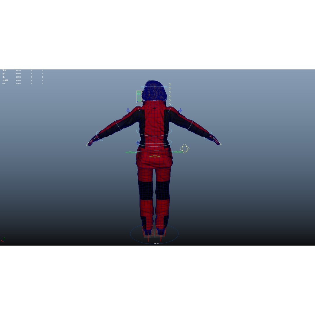 Female Skier 3D Model – Rigged Low-Poly Character for Animation - View 36
