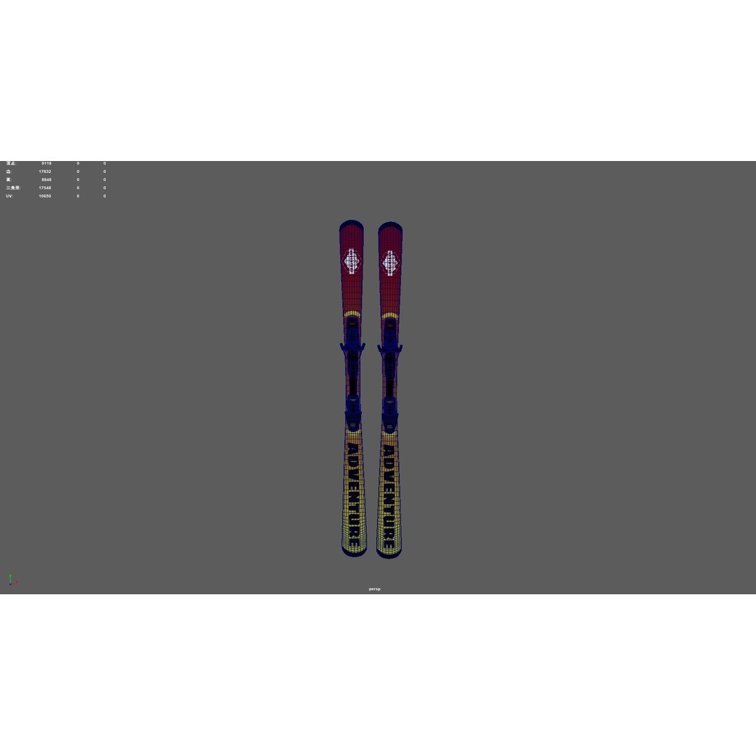 Female Skier 3D Model – Rigged Low-Poly Character for Animation - View 39