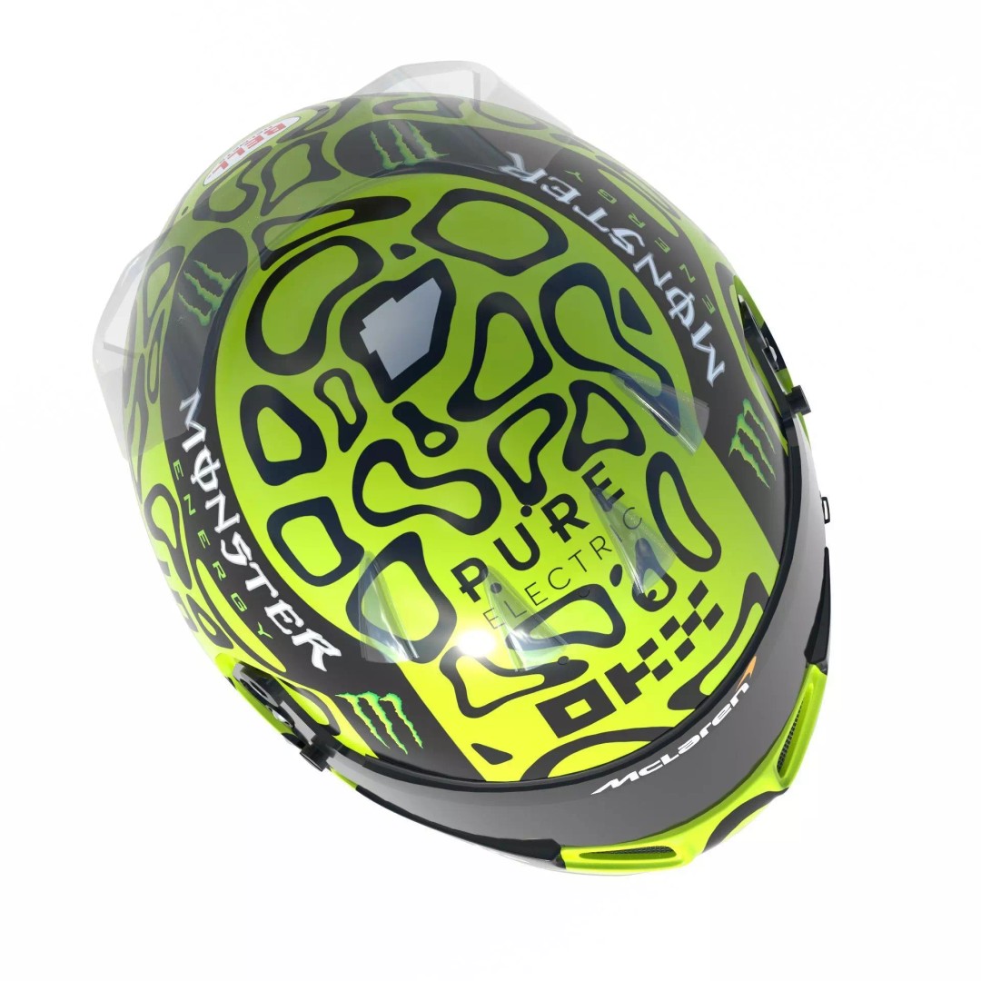 Lando Norris Helmet 2024 3D Model – High Poly PBR Asset, FBX, OBJ, Blender - View 12