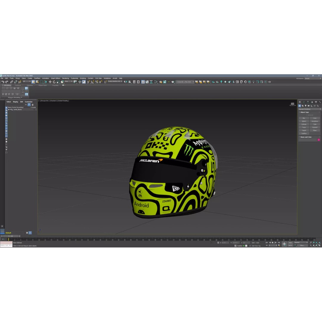 Lando Norris Helmet 2024 3D Model – High Poly PBR Asset, FBX, OBJ, Blender - View 15