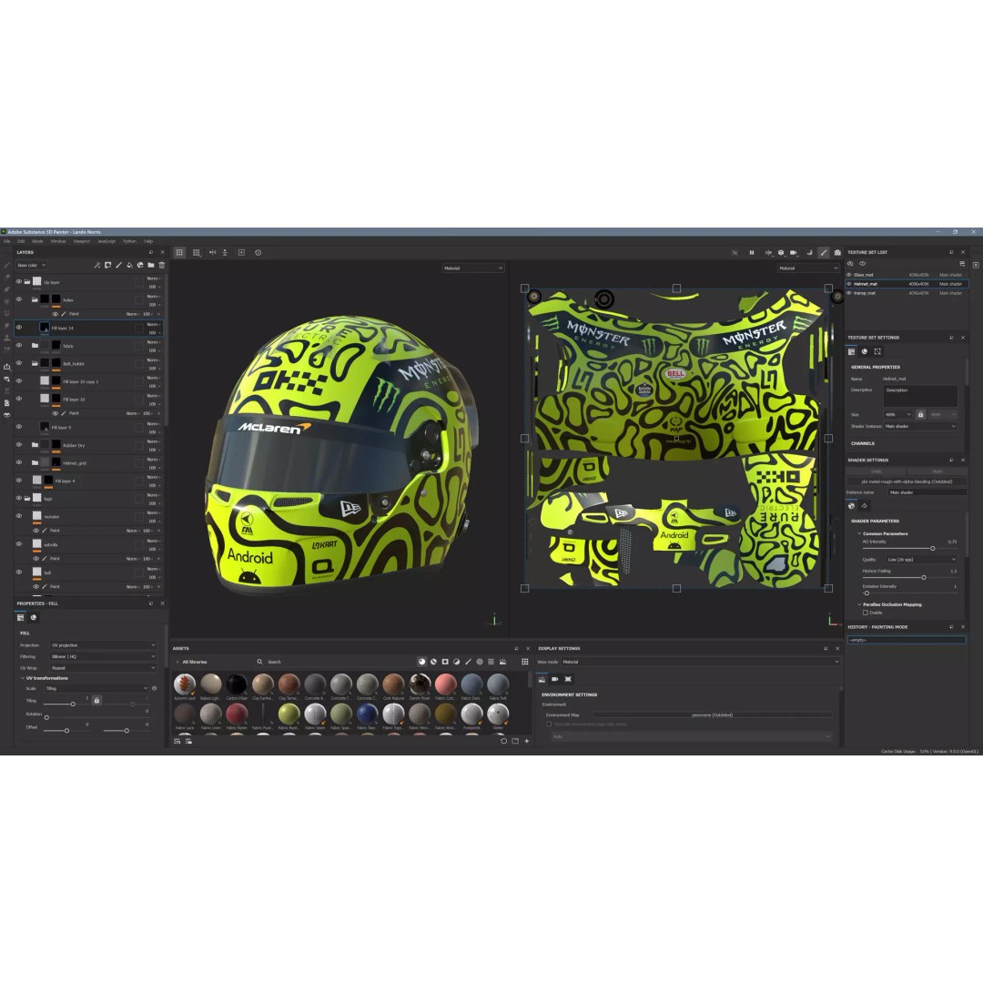 Lando Norris Helmet 2024 3D Model – High Poly PBR Asset, FBX, OBJ, Blender - View 16