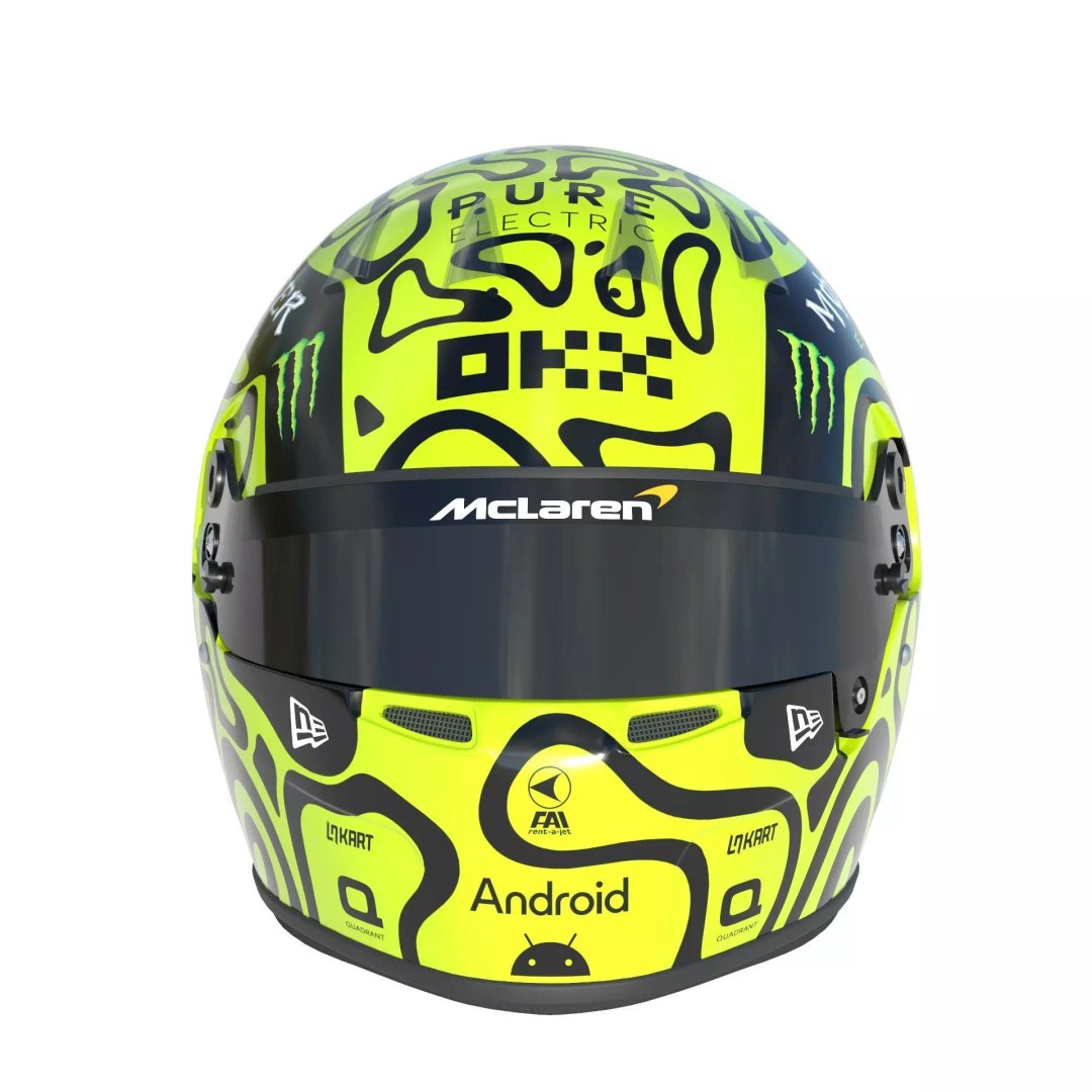 Lando Norris Helmet 2024 3D Model – High Poly PBR Asset, FBX, OBJ, Blender - View 3