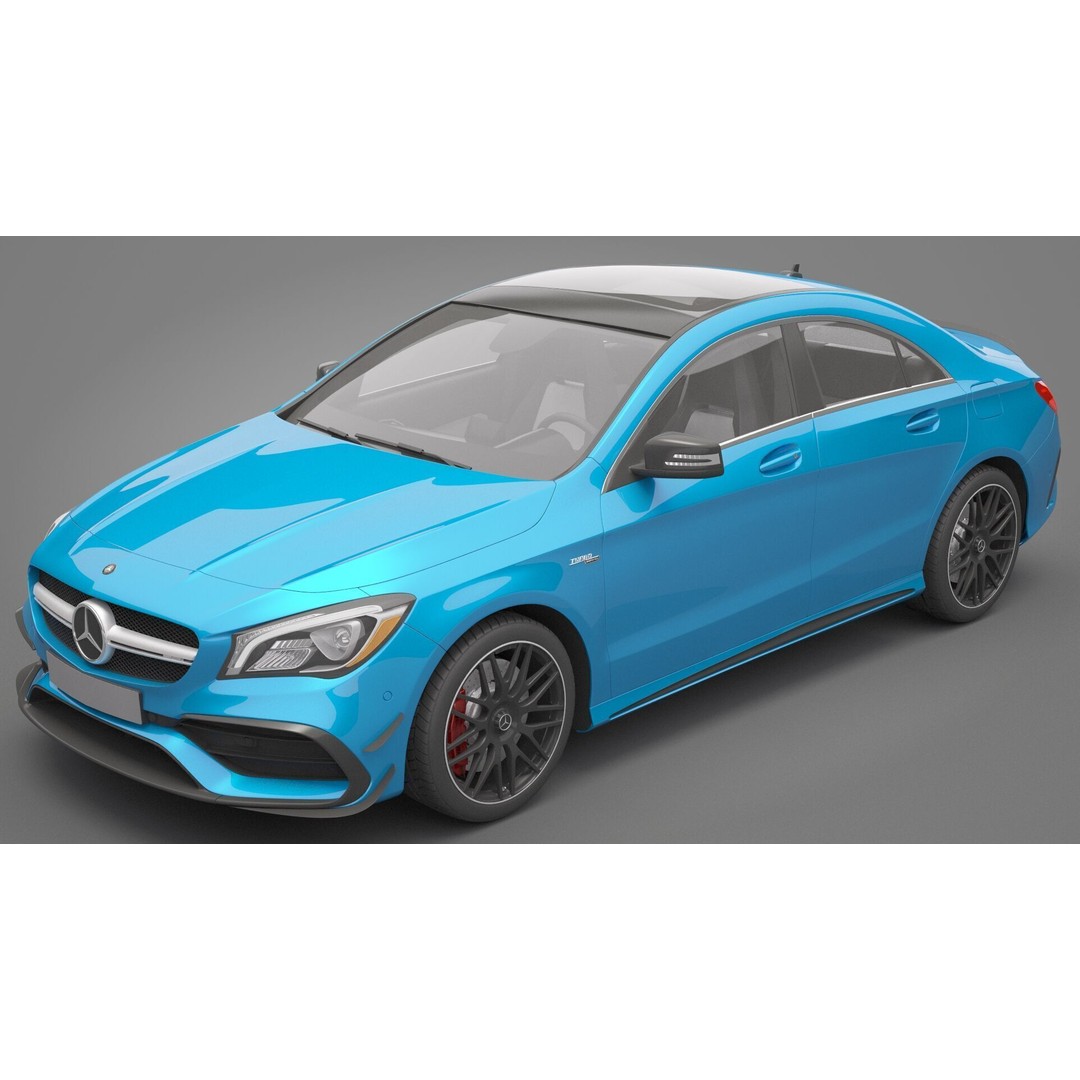 Mercedes-Benz CLA45 3D Model – High Poly Vehicle with PBR Textures, FBX/OBJ - View 17