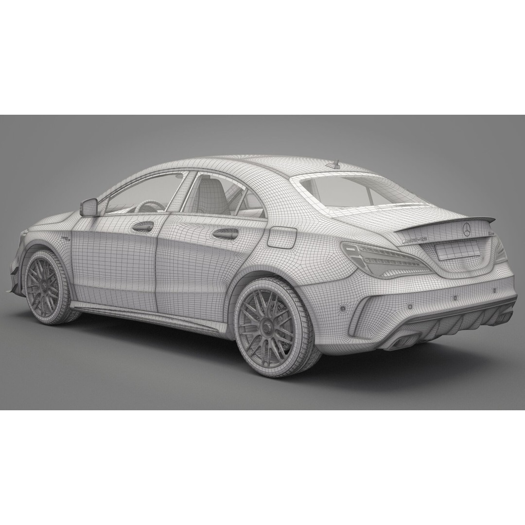 Mercedes-Benz CLA45 3D Model – High Poly Vehicle with PBR Textures, FBX/OBJ - View 22