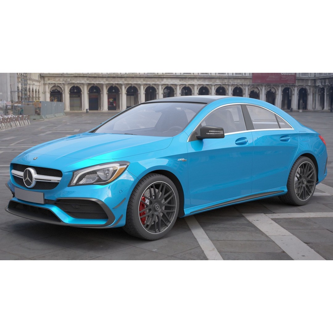 Mercedes-Benz CLA45 3D Model – High Poly Vehicle with PBR Textures, FBX/OBJ - View 3