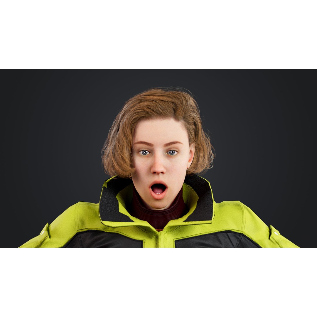 Female Skier 3D Model – Rigged Low Poly Character for Animation - View 19