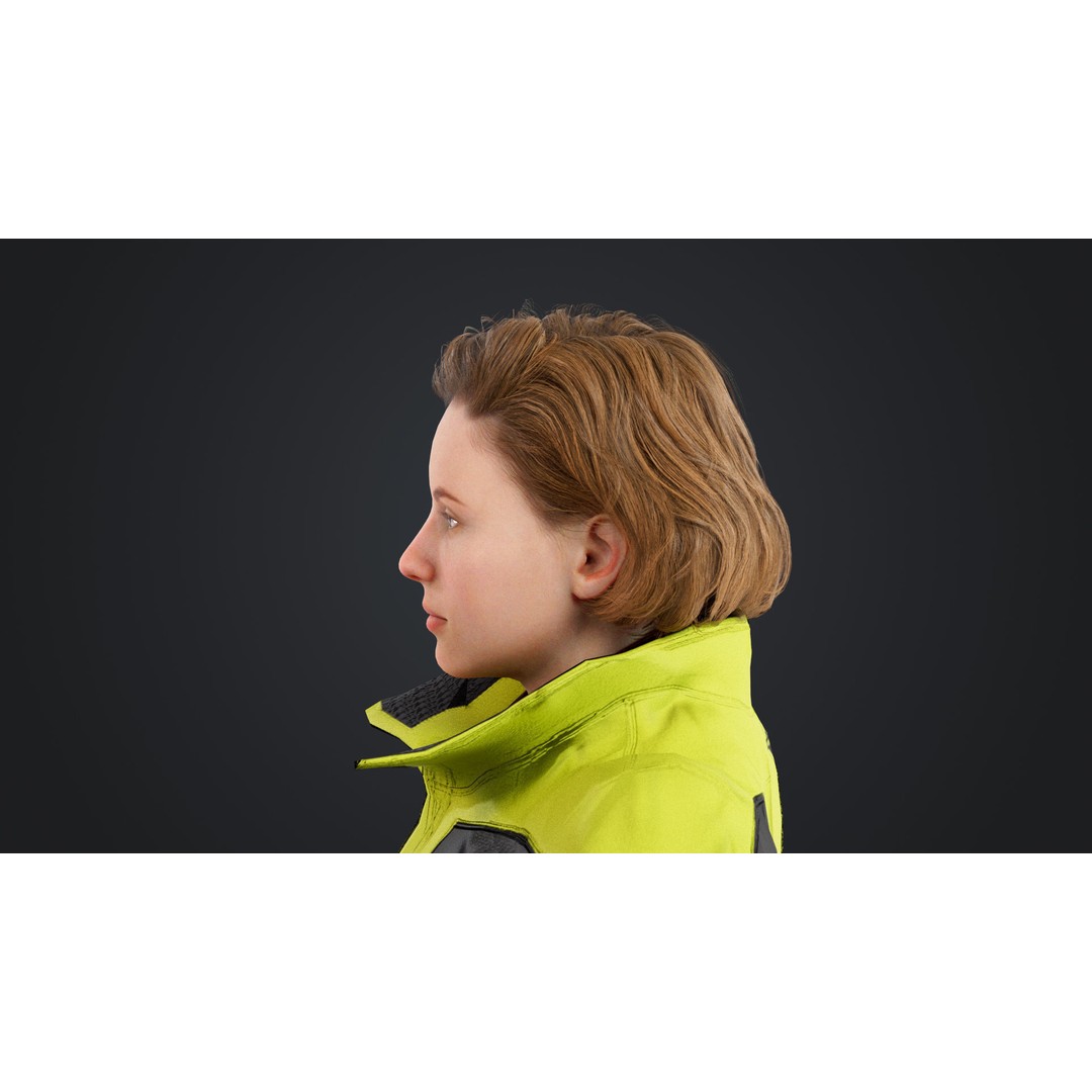 Female Skier 3D Model – Rigged Low Poly Character for Animation - View 22