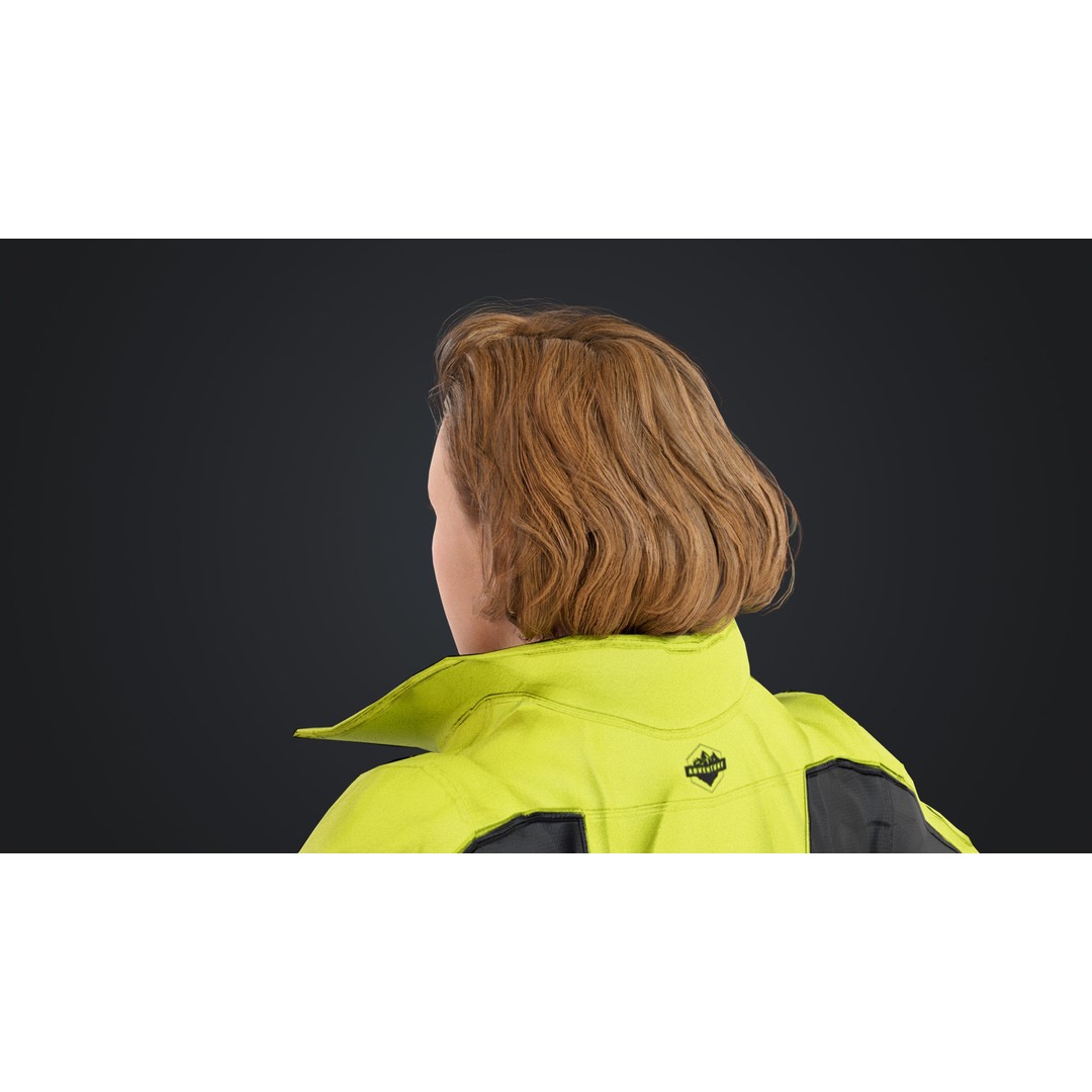 Female Skier 3D Model – Rigged Low Poly Character for Animation - View 23