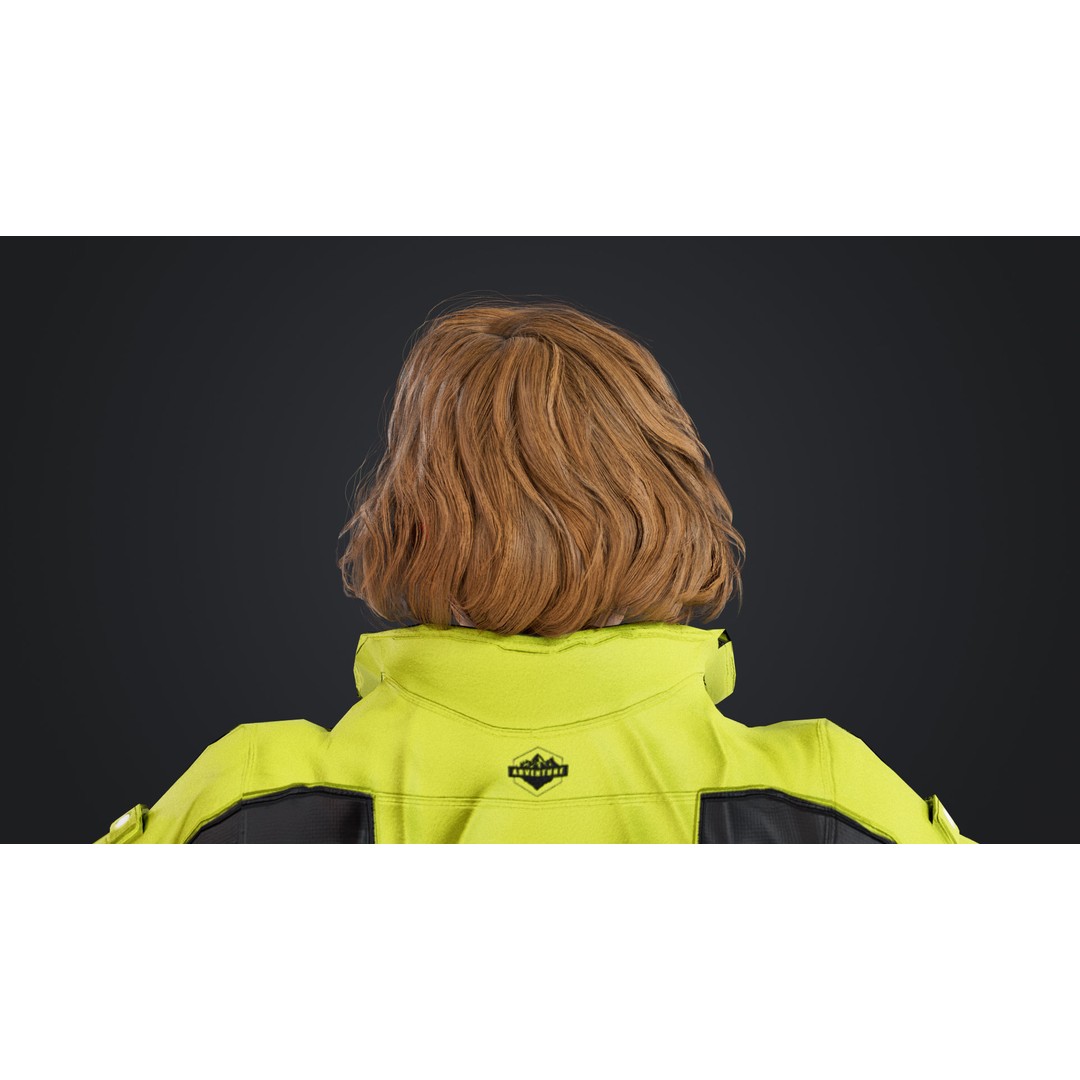 Female Skier 3D Model – Rigged Low Poly Character for Animation - View 24