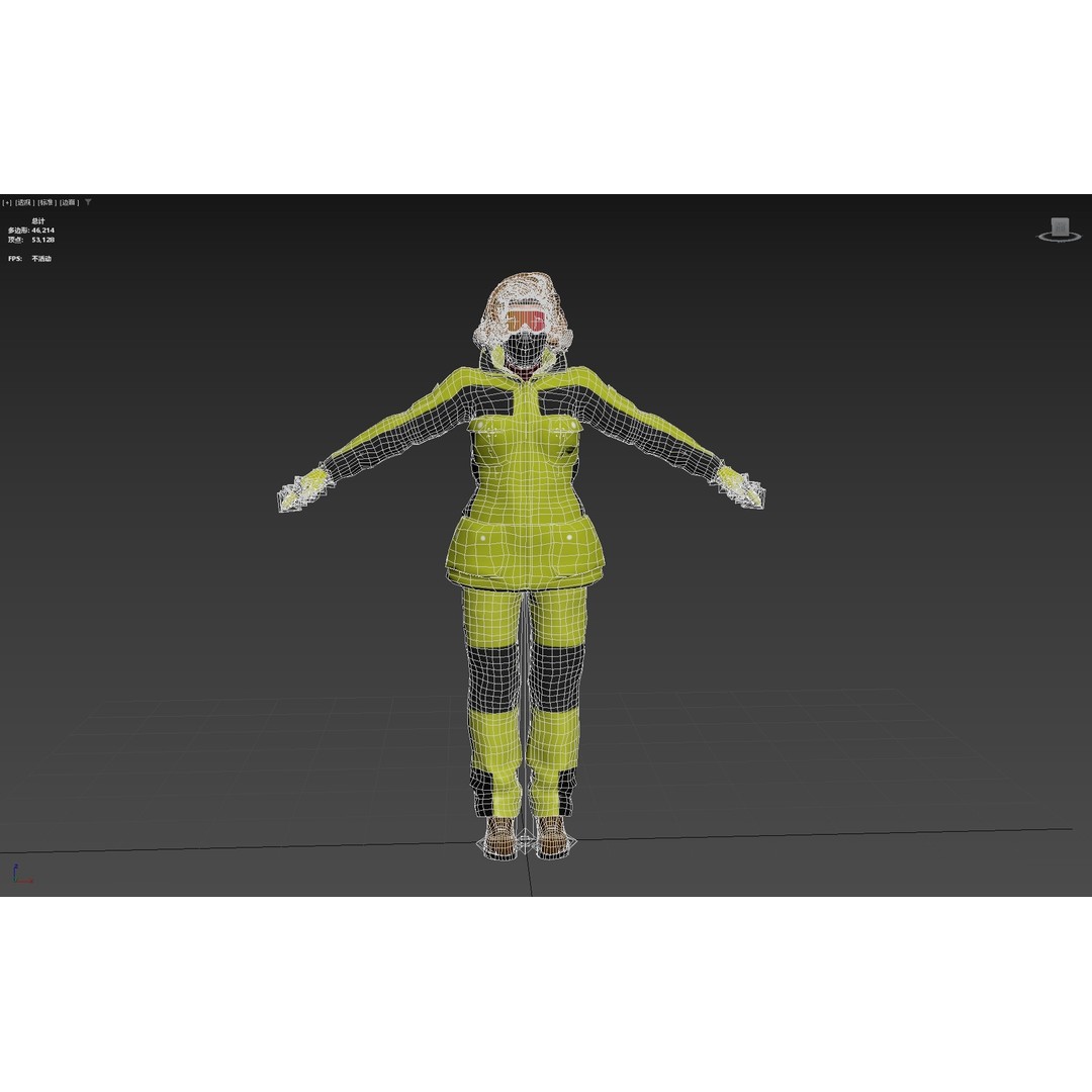 Female Skier 3D Model – Rigged Low Poly Character for Animation - View 38