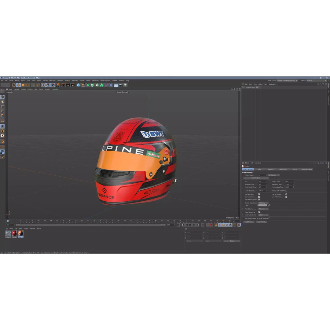 Esteban Ocon Helmet 3D Model – High Detail PBR Asset for Games and Animation - View 15