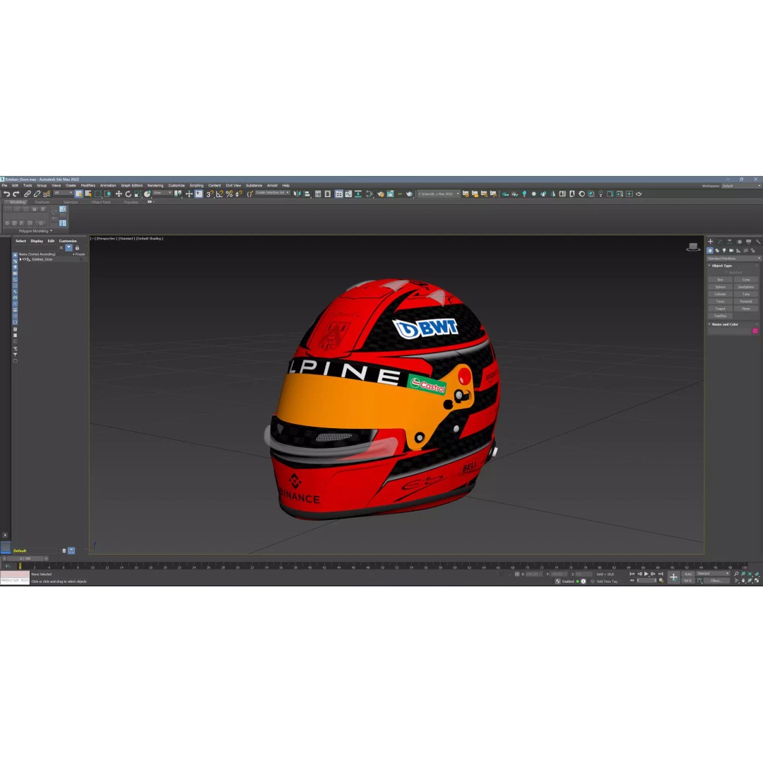 Esteban Ocon Helmet 3D Model – High Detail PBR Asset for Games and Animation - View 16