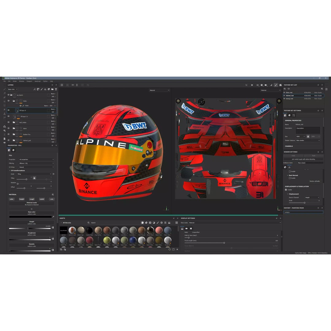 Esteban Ocon Helmet 3D Model – High Detail PBR Asset for Games and Animation - View 17