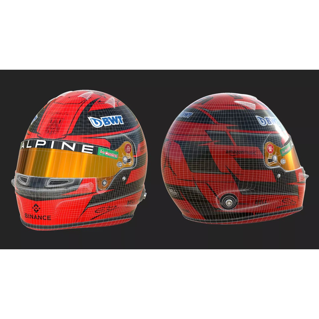 Esteban Ocon Helmet 3D Model – High Detail PBR Asset for Games and Animation - View 18