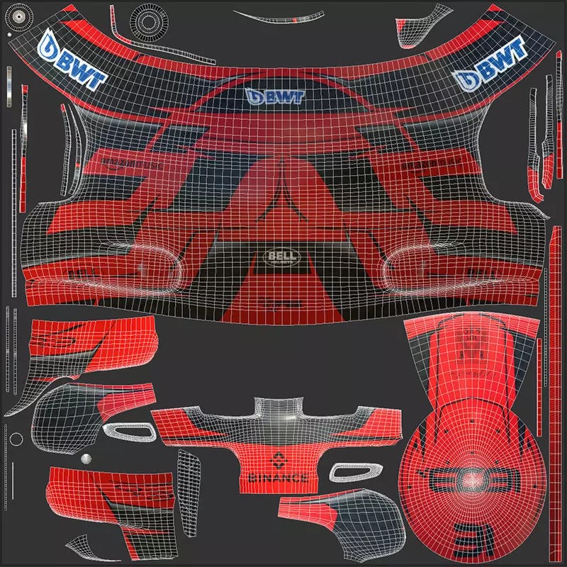 Esteban Ocon Helmet 3D Model – High Detail PBR Asset for Games and Animation - View 19