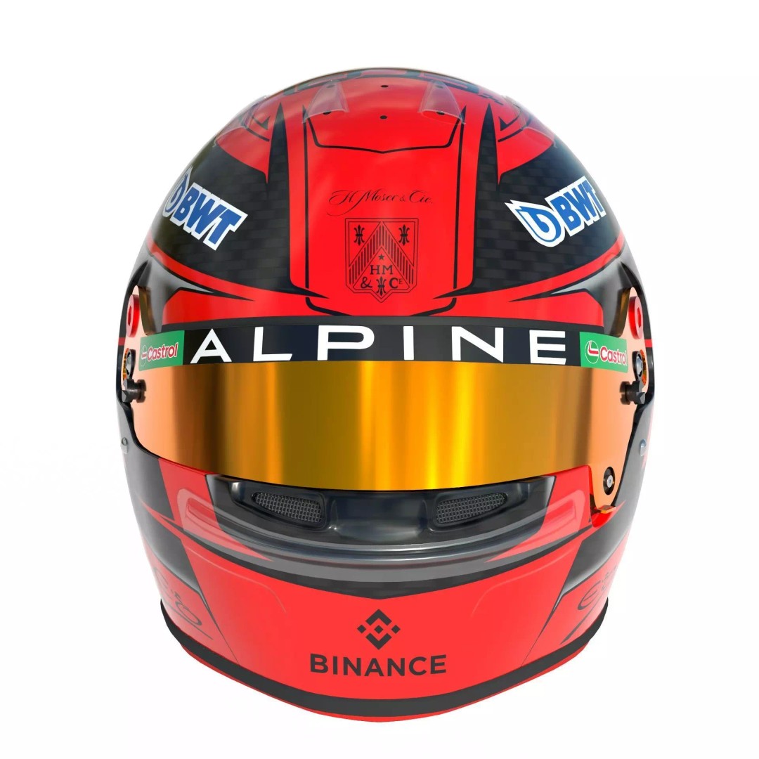 Esteban Ocon Helmet 3D Model – High Detail PBR Asset for Games and Animation - View 3