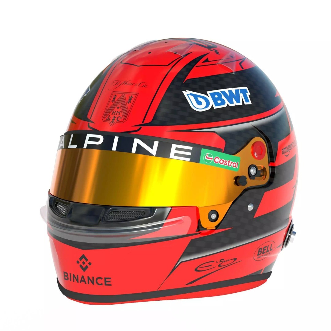 Esteban Ocon Helmet 3D Model – High Detail PBR Asset for Games and Animation - View 4