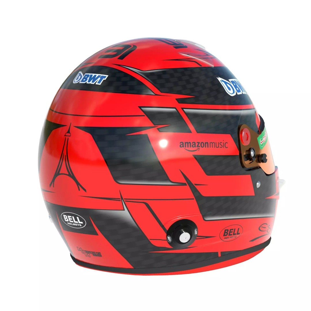 Esteban Ocon Helmet 3D Model – High Detail PBR Asset for Games and Animation - View 9