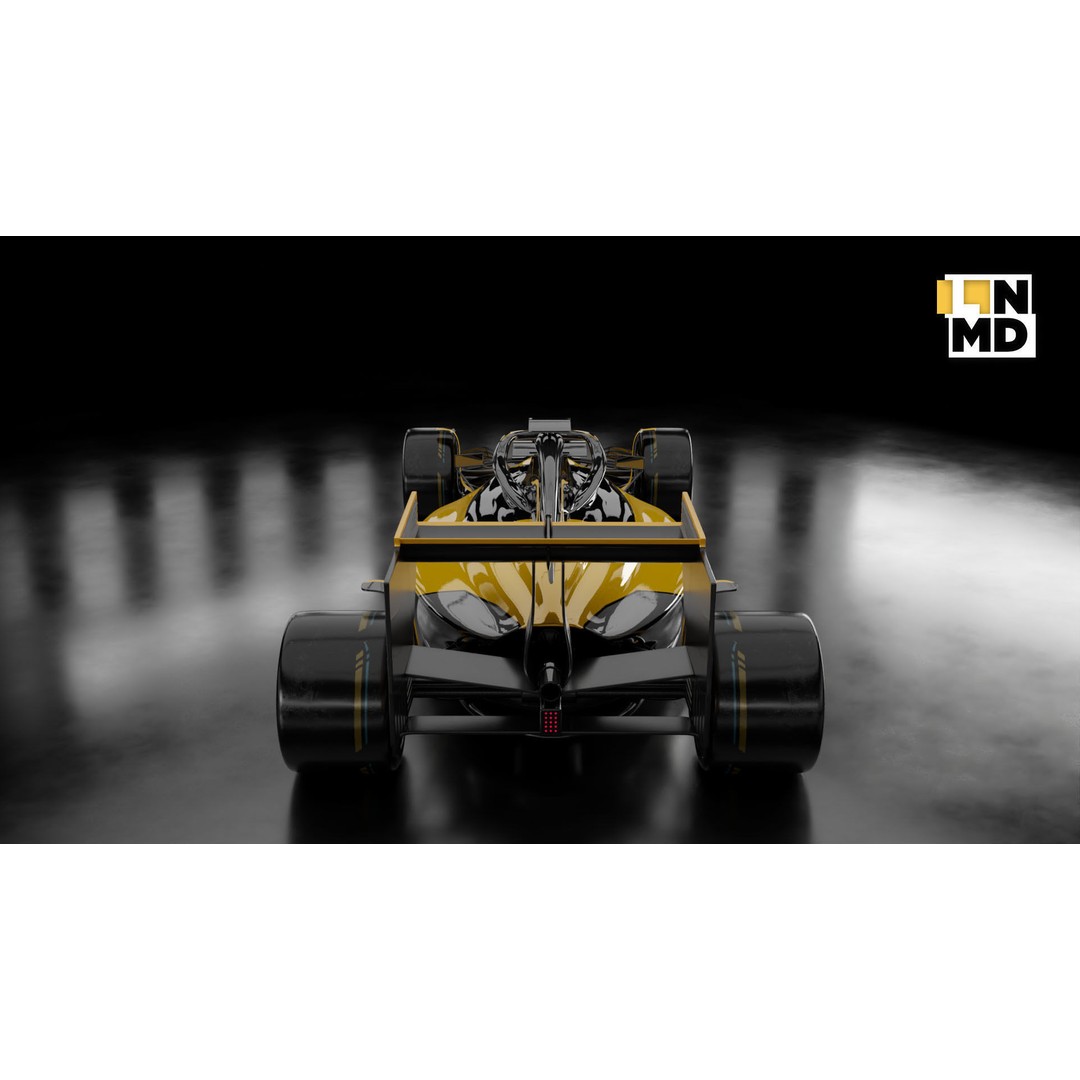 Formula 1 Generic Racing Car 3D Model – Low Poly Game Asset, FBX, OBJ - View 11
