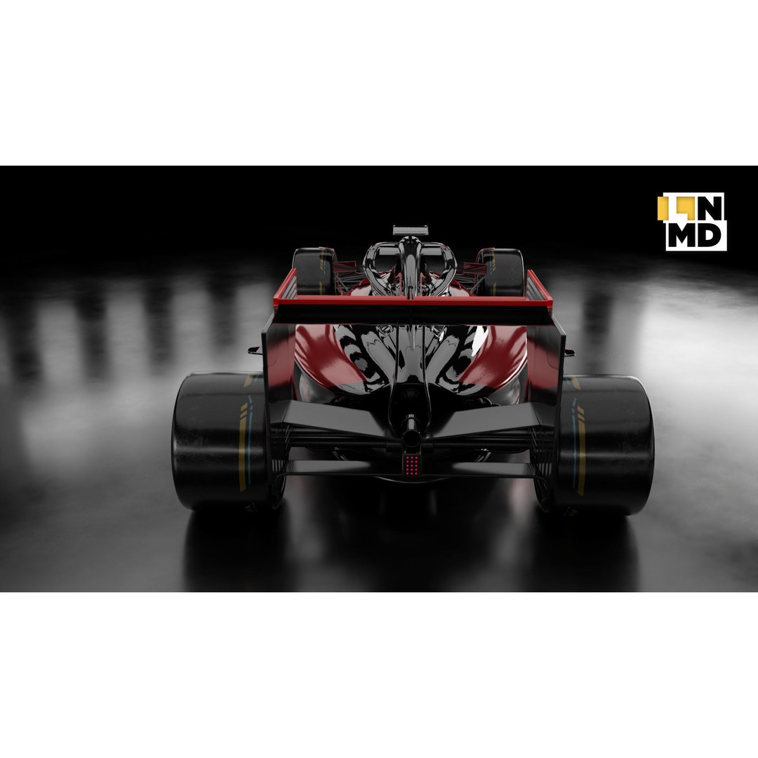 Formula 1 Generic Racing Car 3D Model – Low Poly Game Asset, FBX, OBJ - View 14