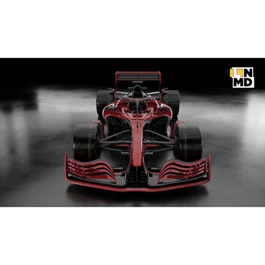 Formula 1 Generic Racing Car 3D Model – Low Poly Game Asset, FBX, OBJ - View 15