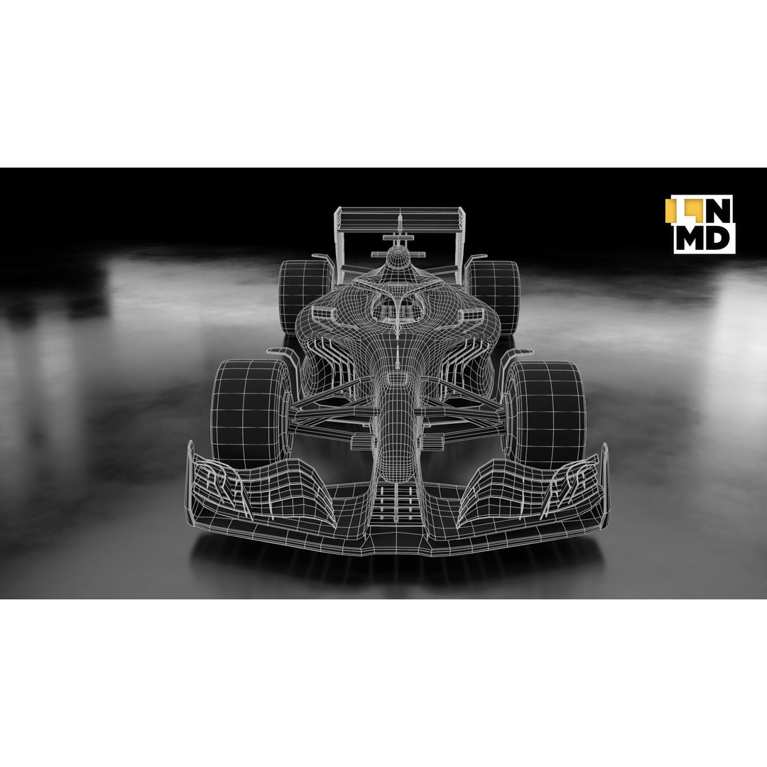 Formula 1 Generic Racing Car 3D Model – Low Poly Game Asset, FBX, OBJ - View 16