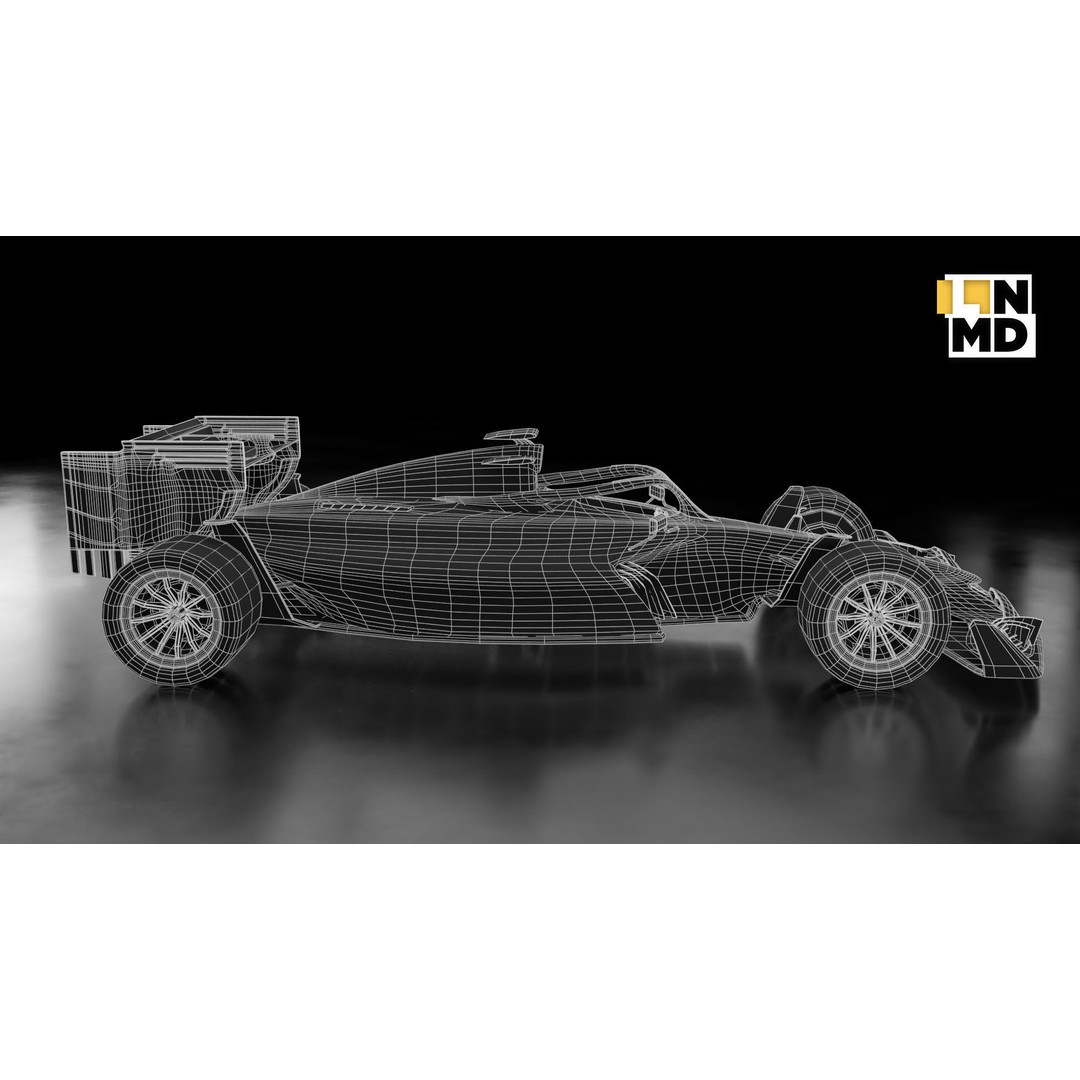 Formula 1 Generic Racing Car 3D Model – Low Poly Game Asset, FBX, OBJ - View 17