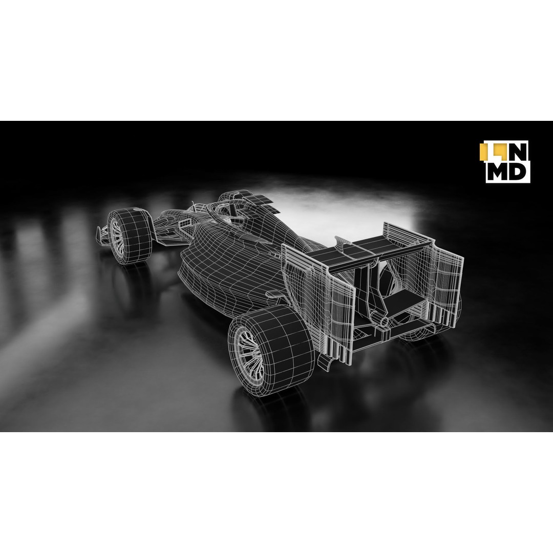 Formula 1 Generic Racing Car 3D Model – Low Poly Game Asset, FBX, OBJ - View 19
