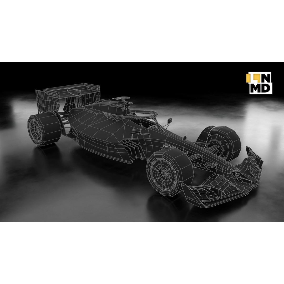 Formula 1 Generic Racing Car 3D Model – Low Poly Game Asset, FBX, OBJ - View 28